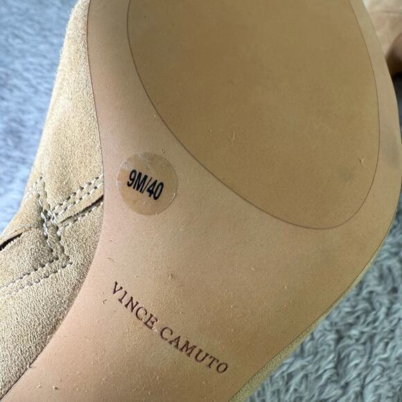 Vince Camuto Kreitha Tan Ankle Boots Women's Size 9 Stiletto Assymetrical Bootie - Picture 8 of 10